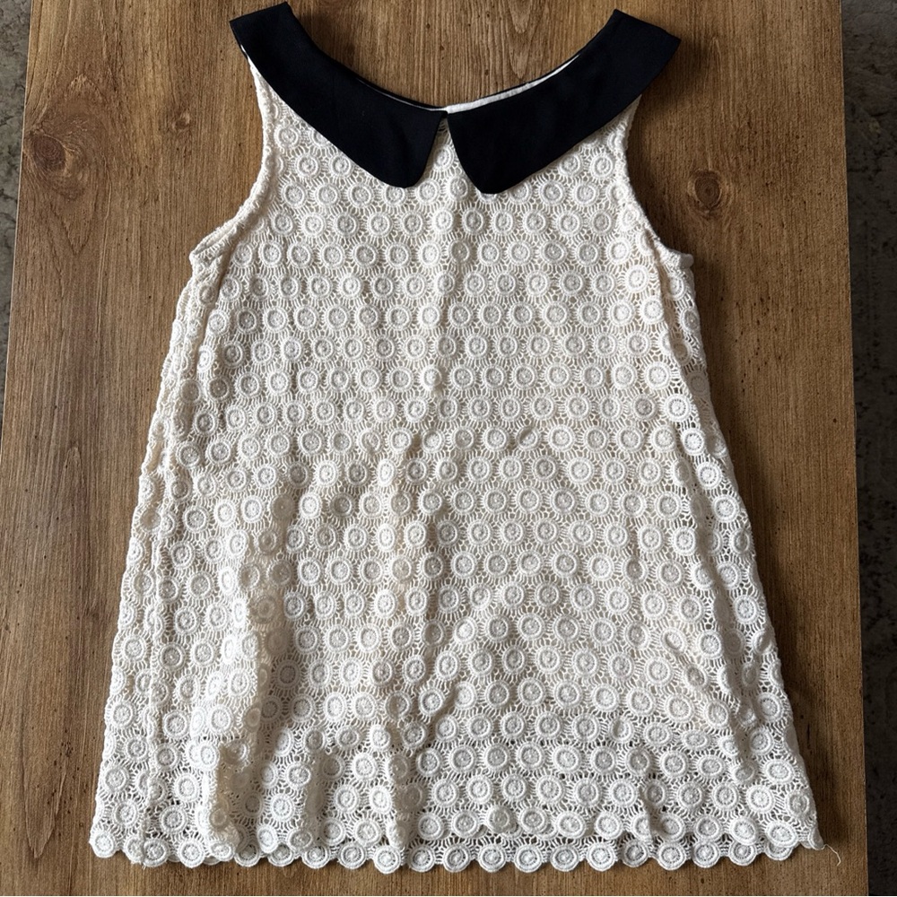 Antropologie Lili’s Closet Women’s Knit Cream With Black Peter Pan Color Size XS